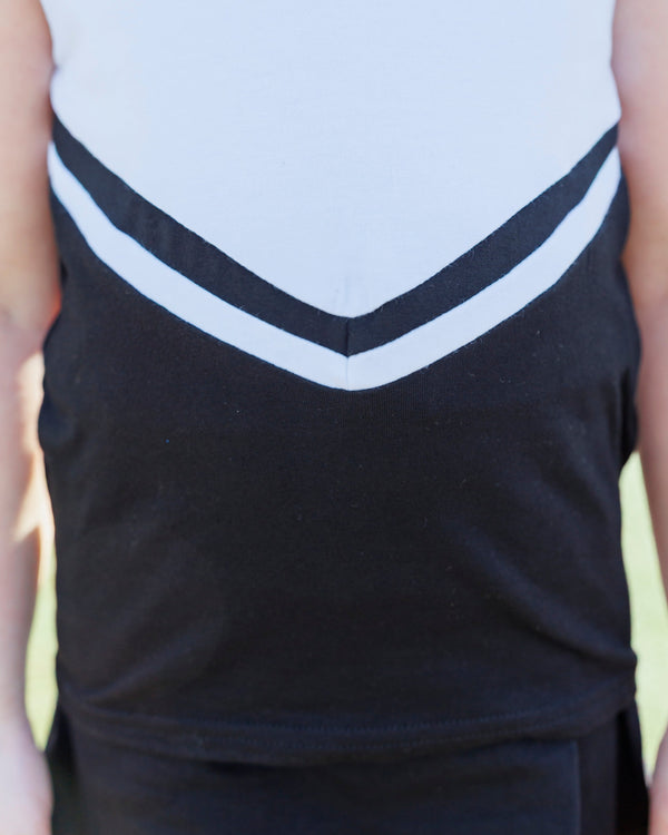 Cheer Uniform Skort Set- Black/White