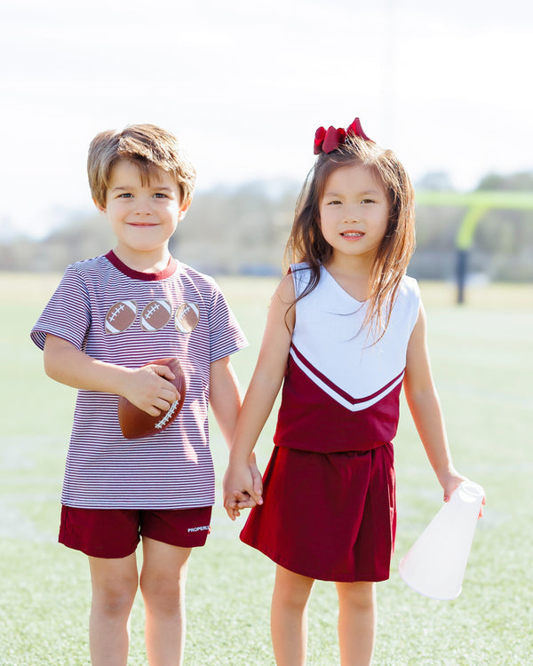 Cheer Uniform Skort Set- Maroon/White