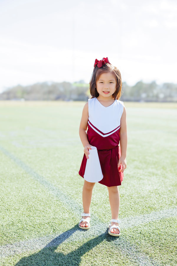 Cheer Uniform Skort Set- Maroon/White