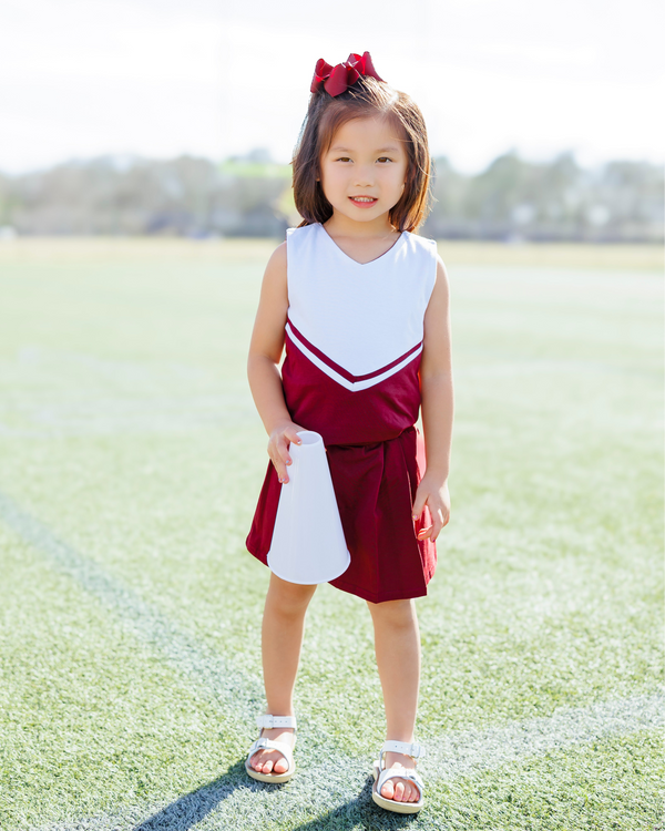 Cheer Uniform Skort Set- Maroon/White