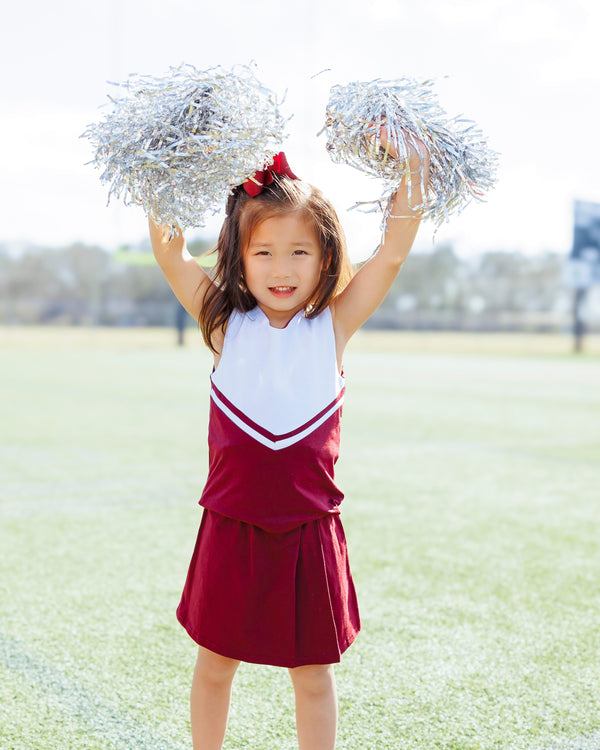 Cheer Uniform Skort Set- Maroon/White