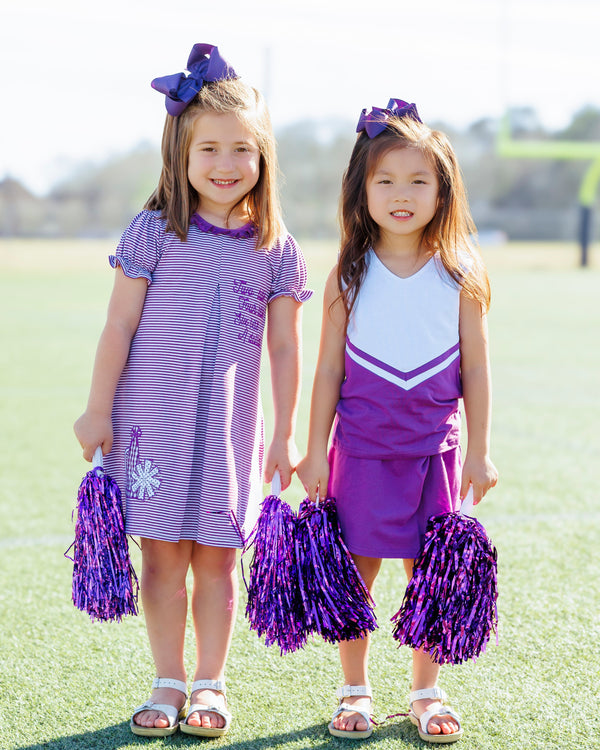 Cheer Uniform Skort Set- Purple/White