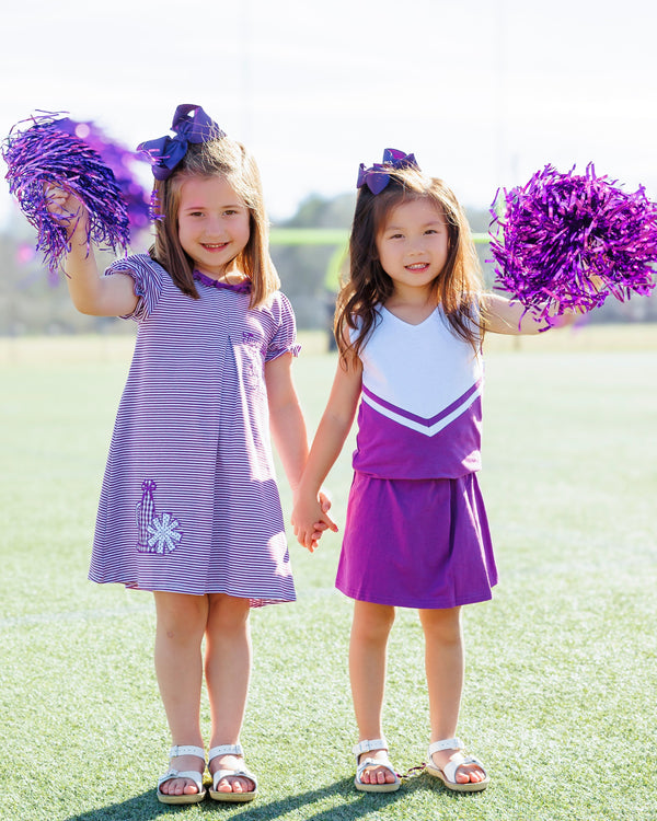Cheer Uniform Skort Set- Purple/White