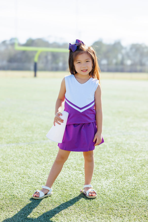 Cheer Uniform Skort Set- Purple/White