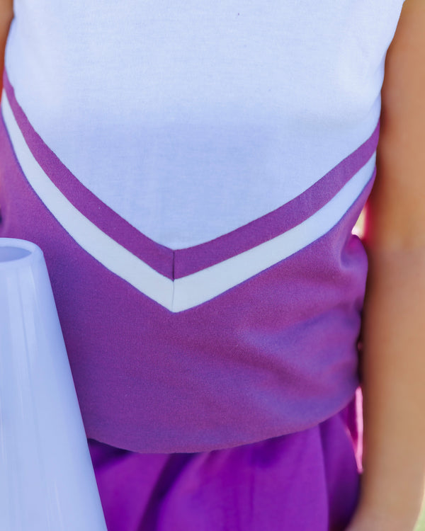 Cheer Uniform Skort Set- Purple/White
