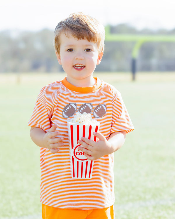 Football Trio Shirt- Orange Stripe