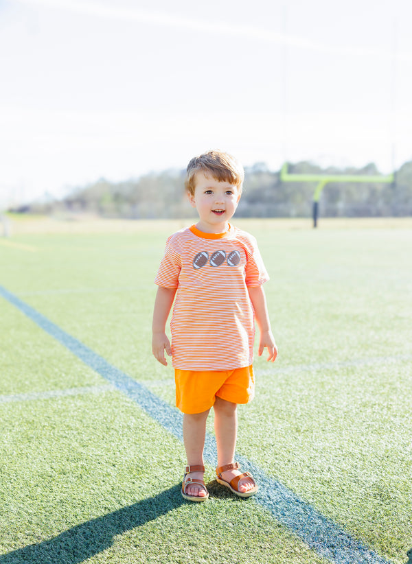 Football Trio Shirt- Orange Stripe