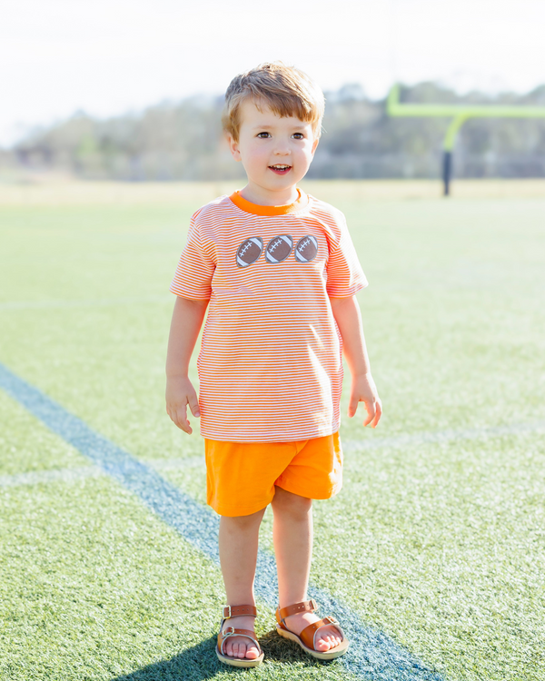 Football Trio Shirt- Orange Stripe