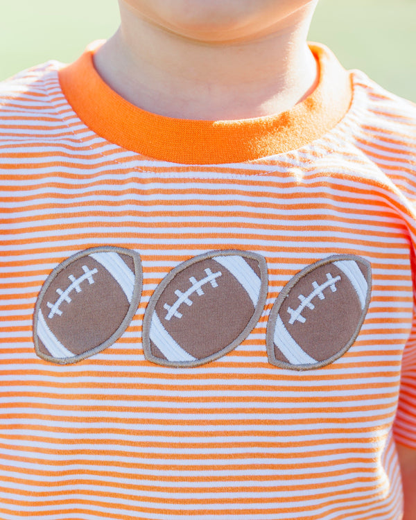 Football Trio Shirt- Orange Stripe