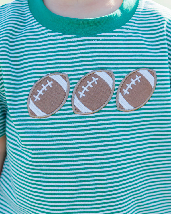 Football Trio Shirt- Green Stripe