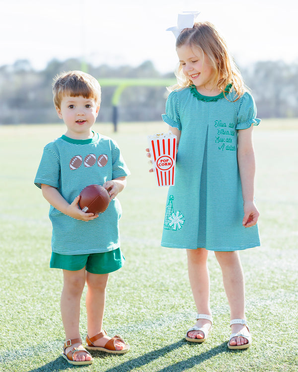 Football Trio Shirt- Green Stripe