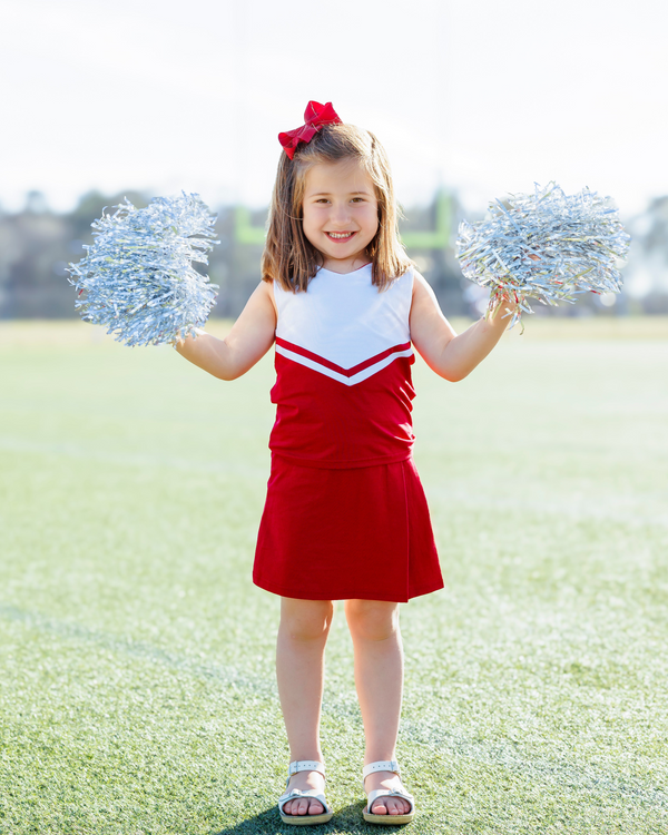 Cheer Uniform Skort Set- Red/White