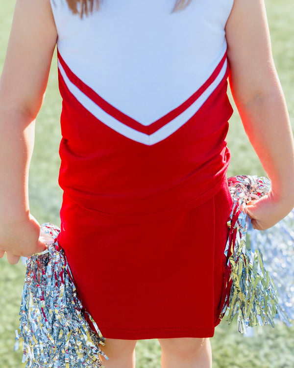 Cheer Uniform Skort Set- Red/White