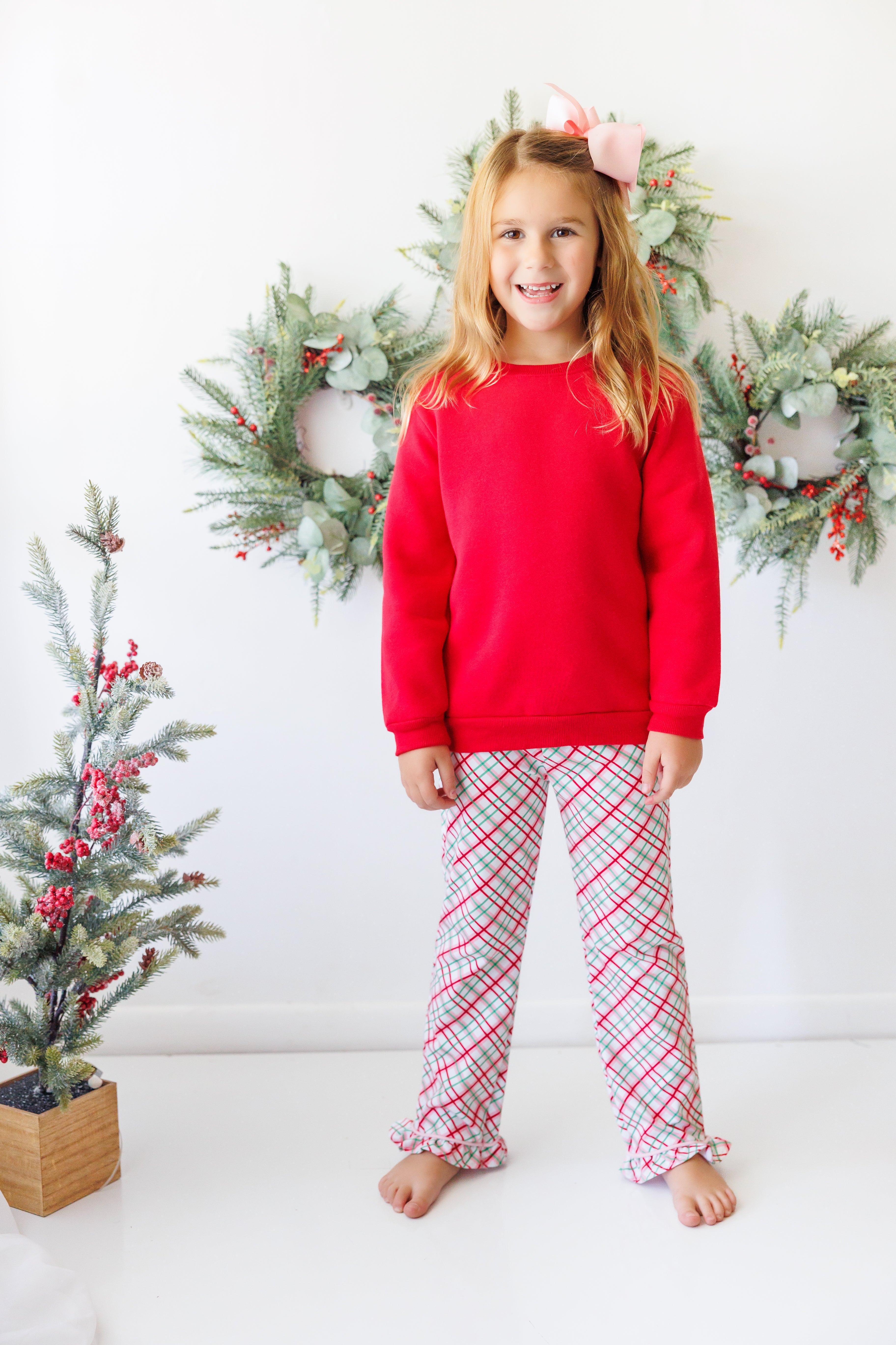 Plaid ruffle pants sale