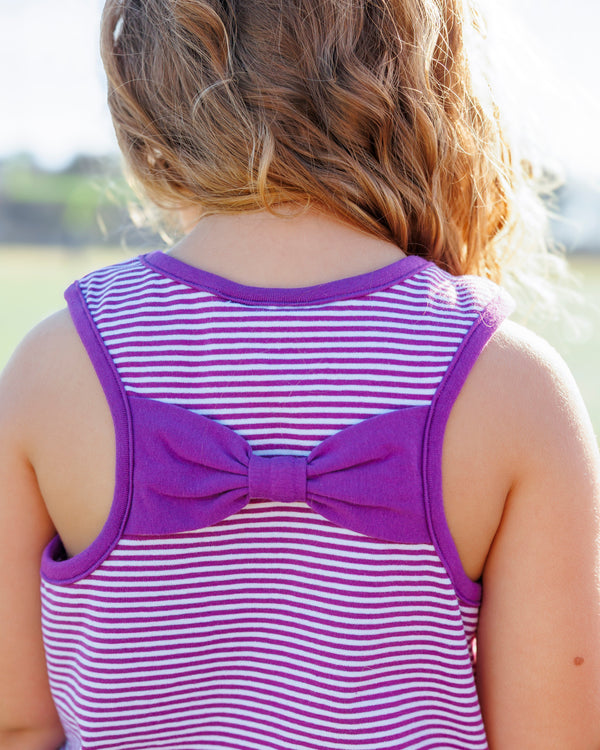 We've Got Spirit Bow Back Short Set- Purple Stripe