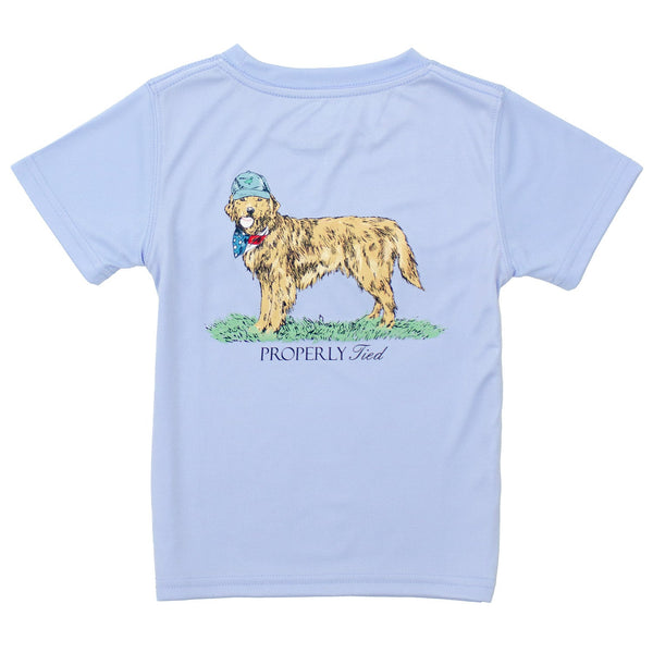 Performance Tee SS American Pup- Light Blue
