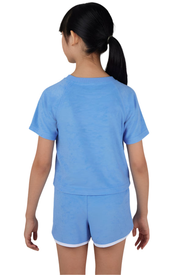 Girls Towel Terry Raglan Short Set- Marina