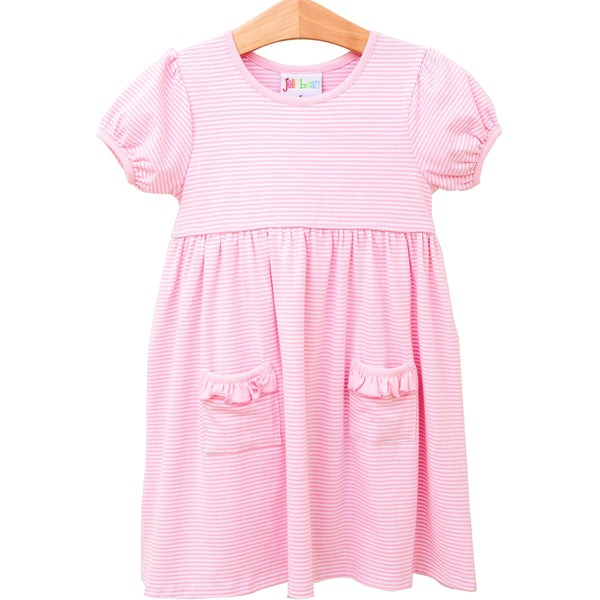 Kate Dress- Light Pink Stripe
