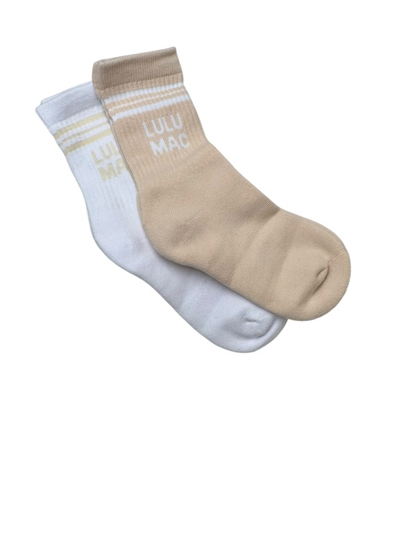 Lulu Mac Socks 2 Pair Box- Beige/Beige (Women's)