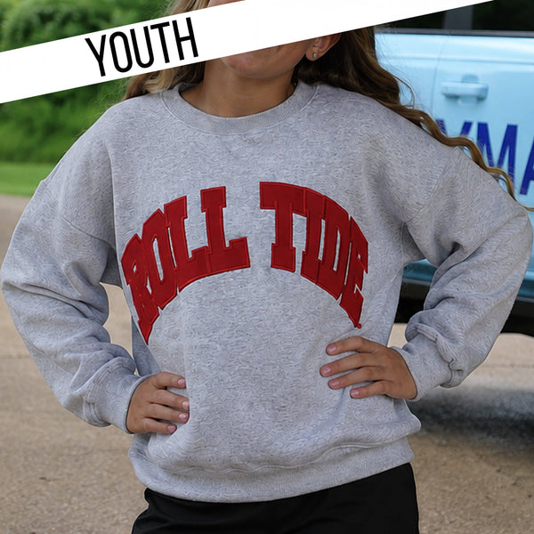 Lulu Mac Sweatshirt- Roll Tide- Grey