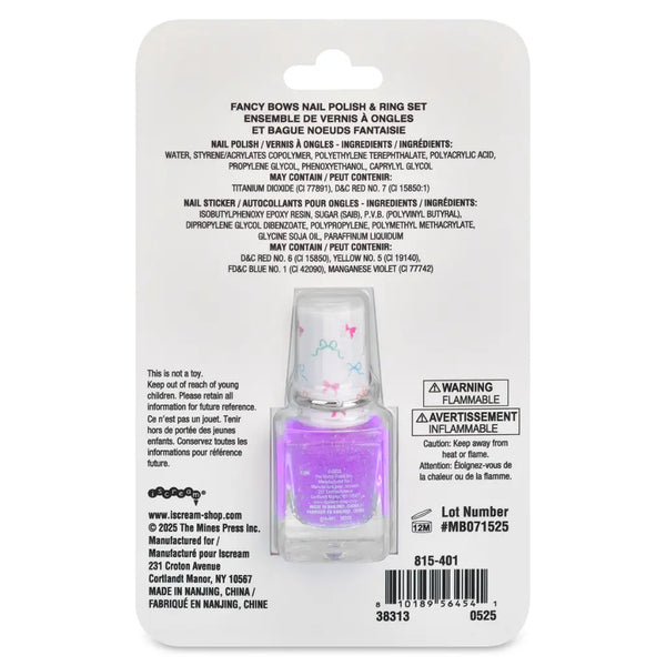 Fancy Bows Nail Polish Ring Set