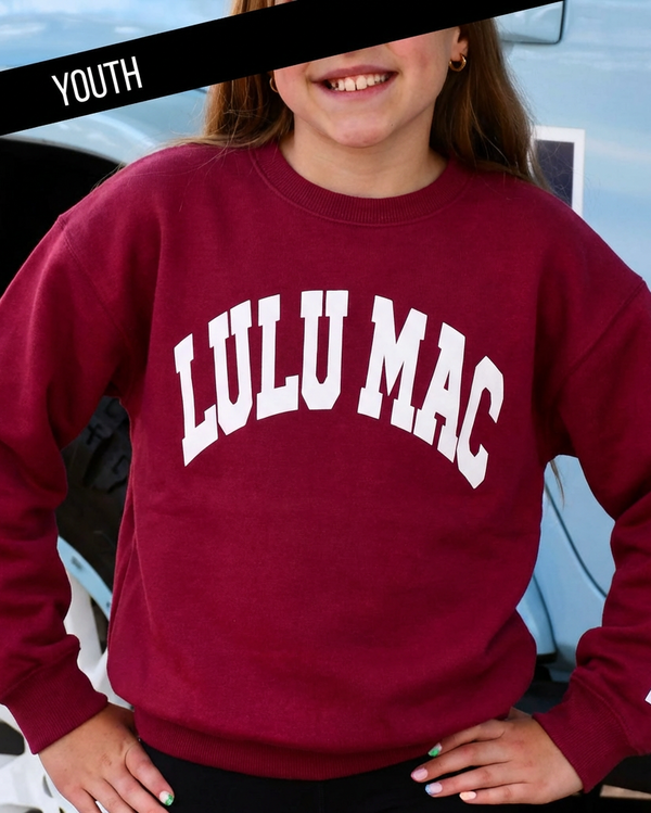 Lulu Mac Sweatshirt- Cardinal/White