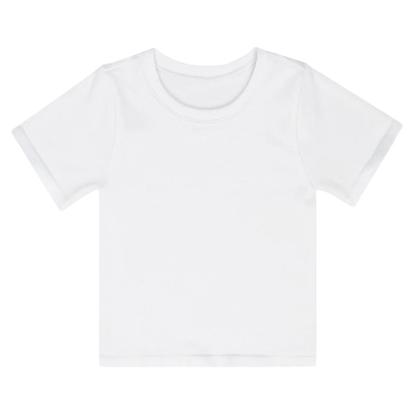 White Ribbed Short Sleeve Shirt