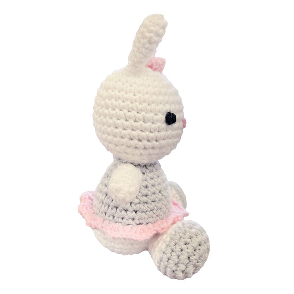 Ballerina Bunny Crochet Rattle: 4" Rattle