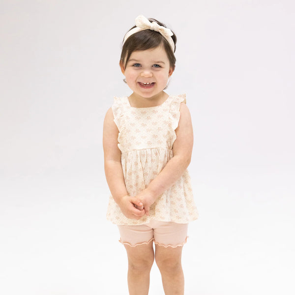 Vintage Mini Bows Ruffle Bike Short Set