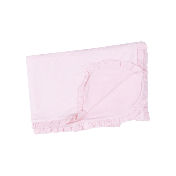 Stripe Pink Ruffle Receiving Blanket