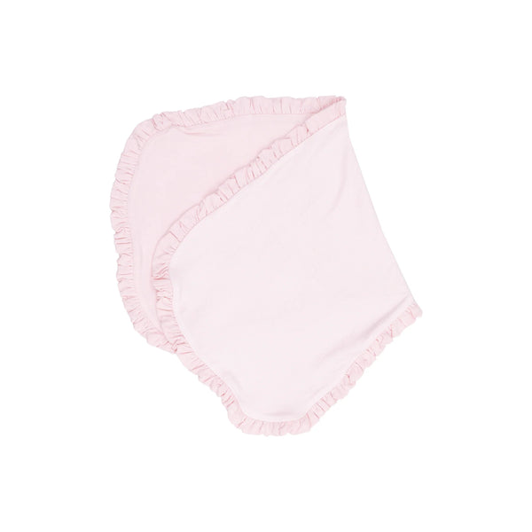Stripe Pink Ruffle Burp Cloth