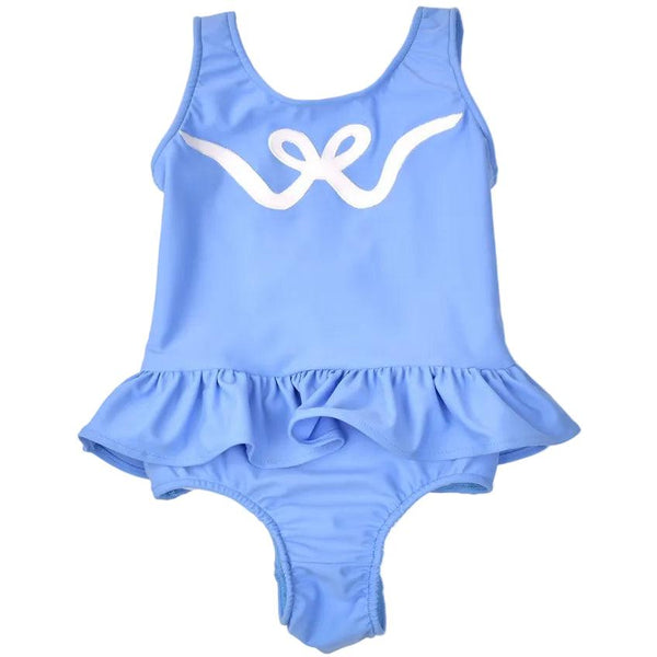 Bow Applique Ruffle Swimsuit