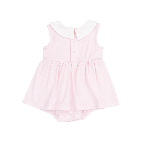 Stripe Pink Peter Pan Collar Bubble W/ Skirt