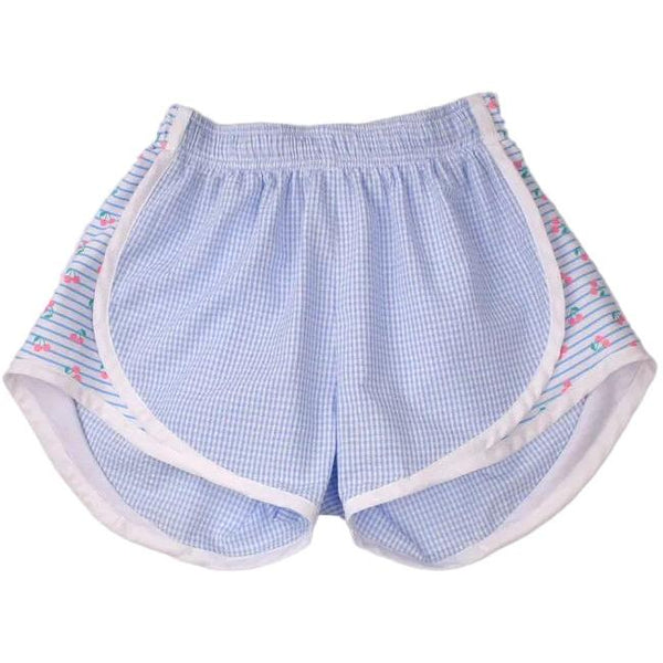 Blue Check Shorts (Cherries Sides)
