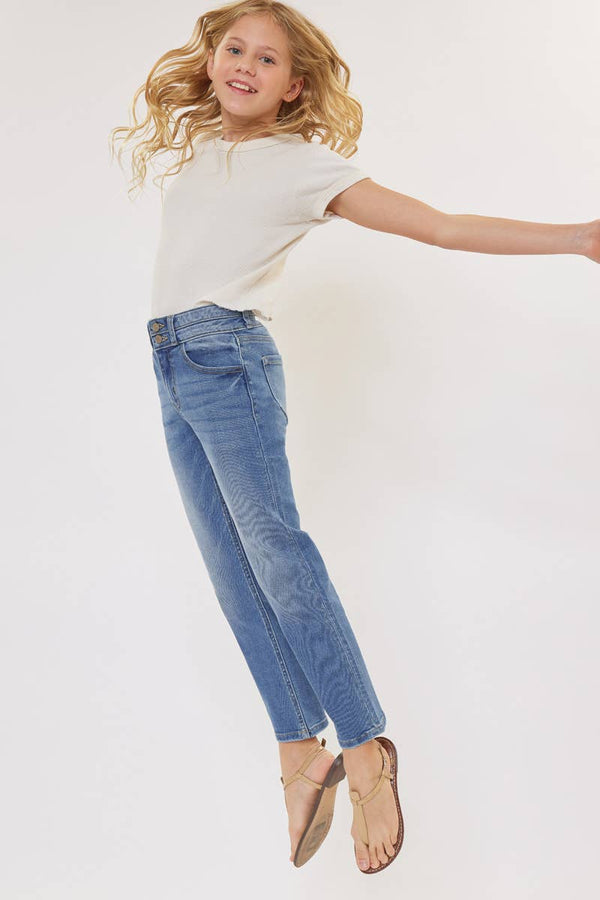 Dream High Rise Mini Straight Leg Jeans