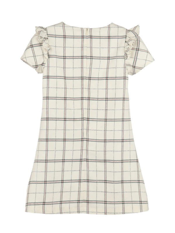 Tartan Plaid Dress- Ivory
