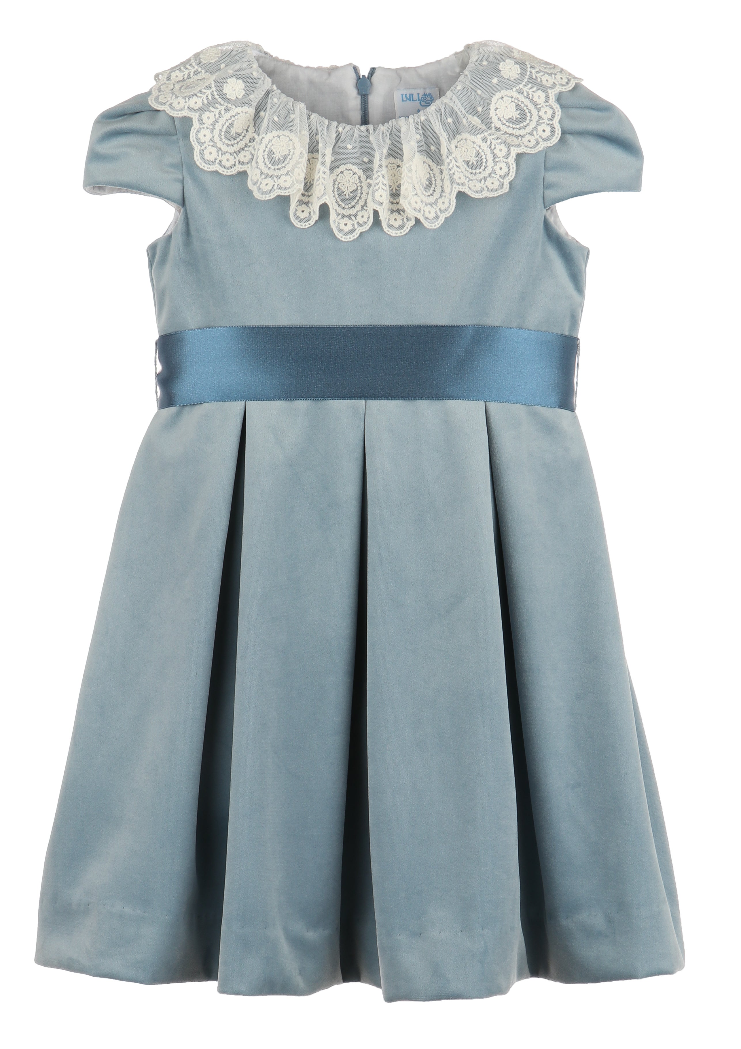 Blue Deluxe Velvet Dress with Lace 5 Blue Deluxe Velvet Dress with Lace 5