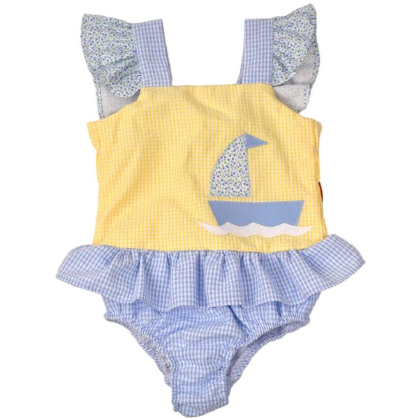 One Piece Swimsuit- Sailboat