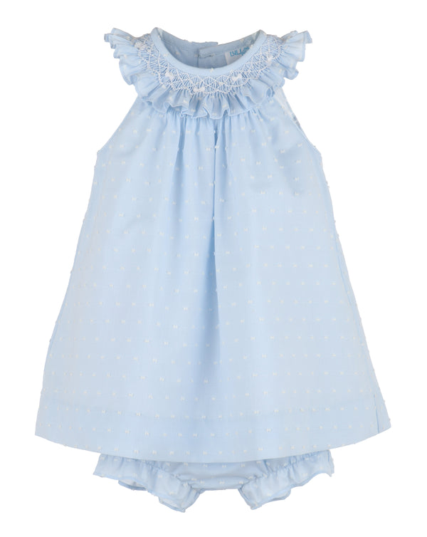 Dotted Swiss Bishop- Blue