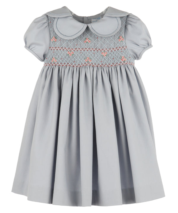 Hydrangeas Smock Petal Dress- Blue