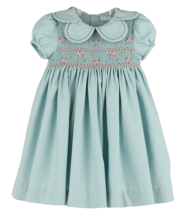Hydrangeas Smock Petal Dress- Green