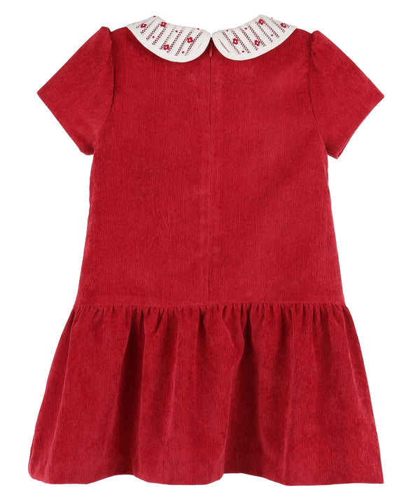 Randalls Collar Dropwaist Dress- Red