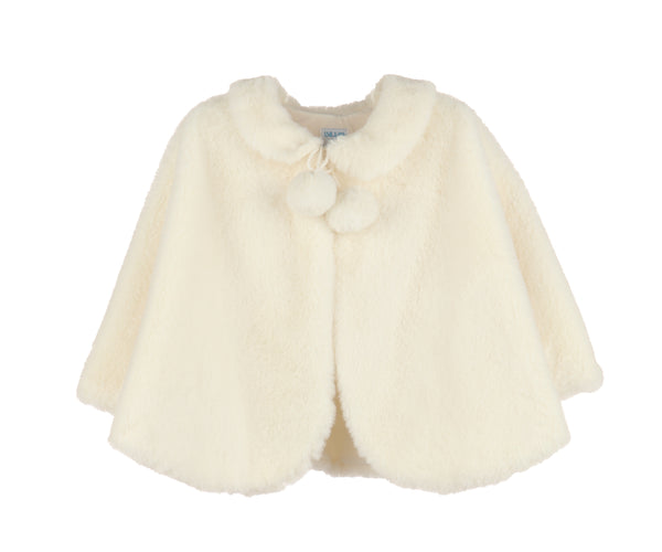 Cozy Fuzzy Cape- Ivory