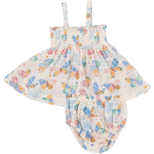 Smocked Top  & Bloomer- Butterfly Patch