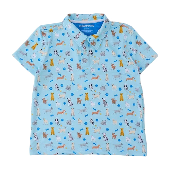 Performance Knit Polo- Tiny Puppy Playtime