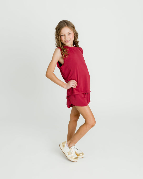Maroon Butterfly Shorts