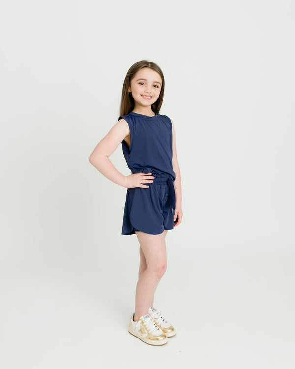 Navy Blue High Low Tank