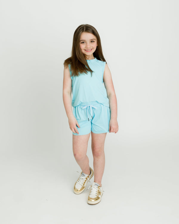 Light Blue Butterfly Shorts