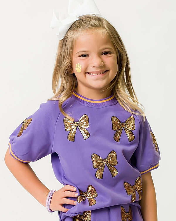 Purple & Gold Bows Top