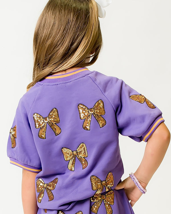 Purple & Gold Bows Top